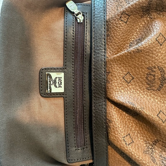 MCM Cognac Monogram Shoulder Bag - Picture 12 of 13